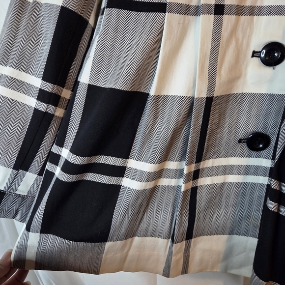 Sandro Women's Black White Plaid Fitted Lined Sportswear Jacket Size M - Picture 4 of 15